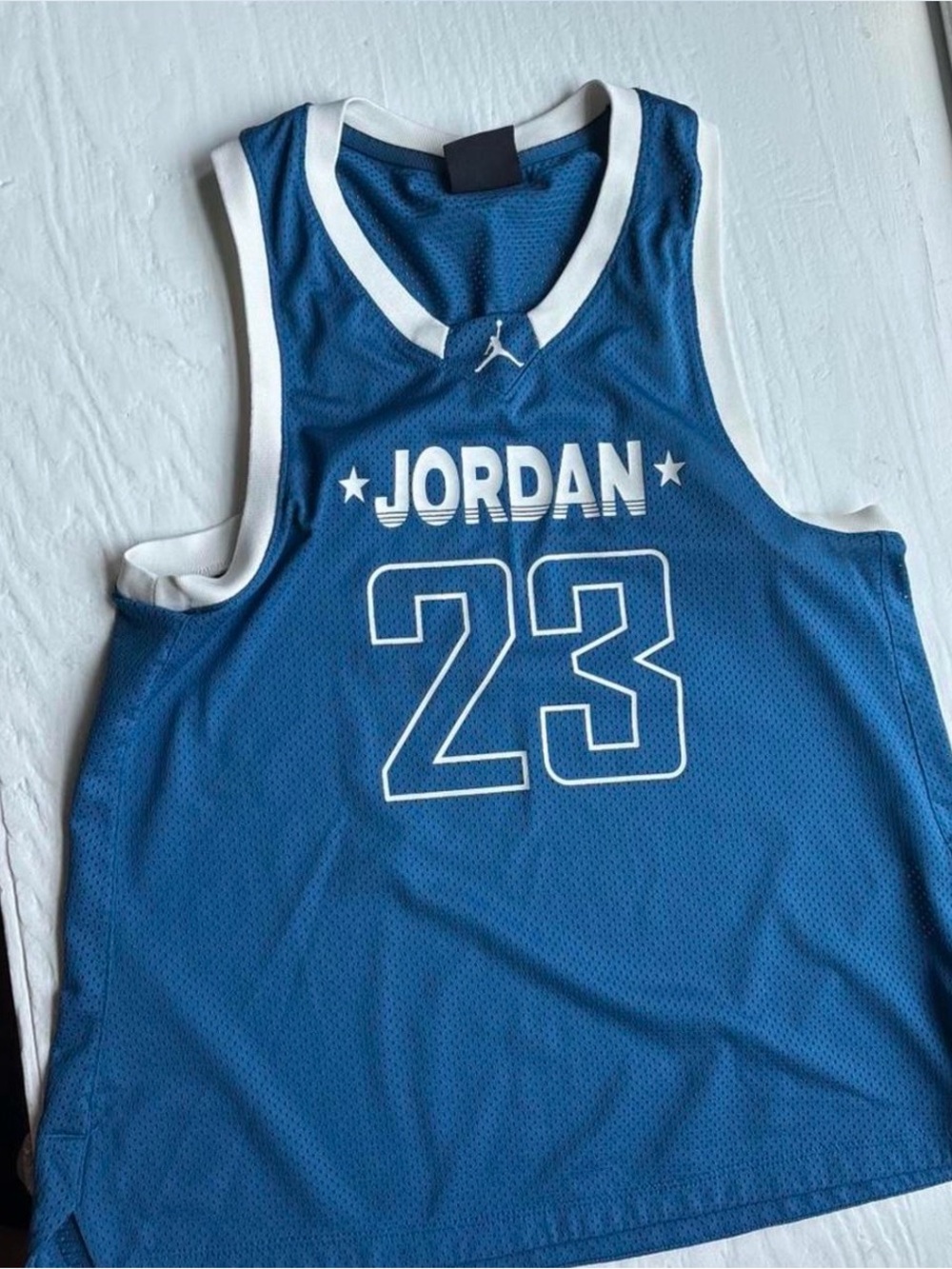 Jordan Brand Blue White 23 Basketball Jersey Shirt Tank Size S EUC Streetwear